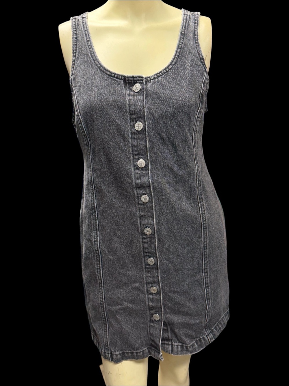 Levi’s 1990s Women’s Size Small Black Denim Jean Dress Sleeveless Pockets